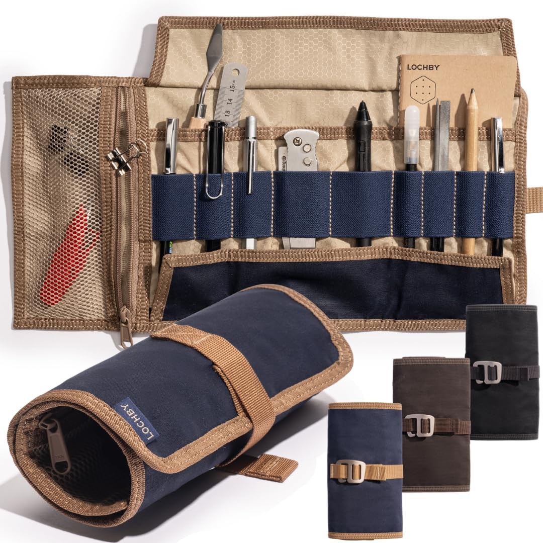 LOCHBY® Art & Electronic Organizer | EDC Roll-Up Tool Bag for Small, Nautical
