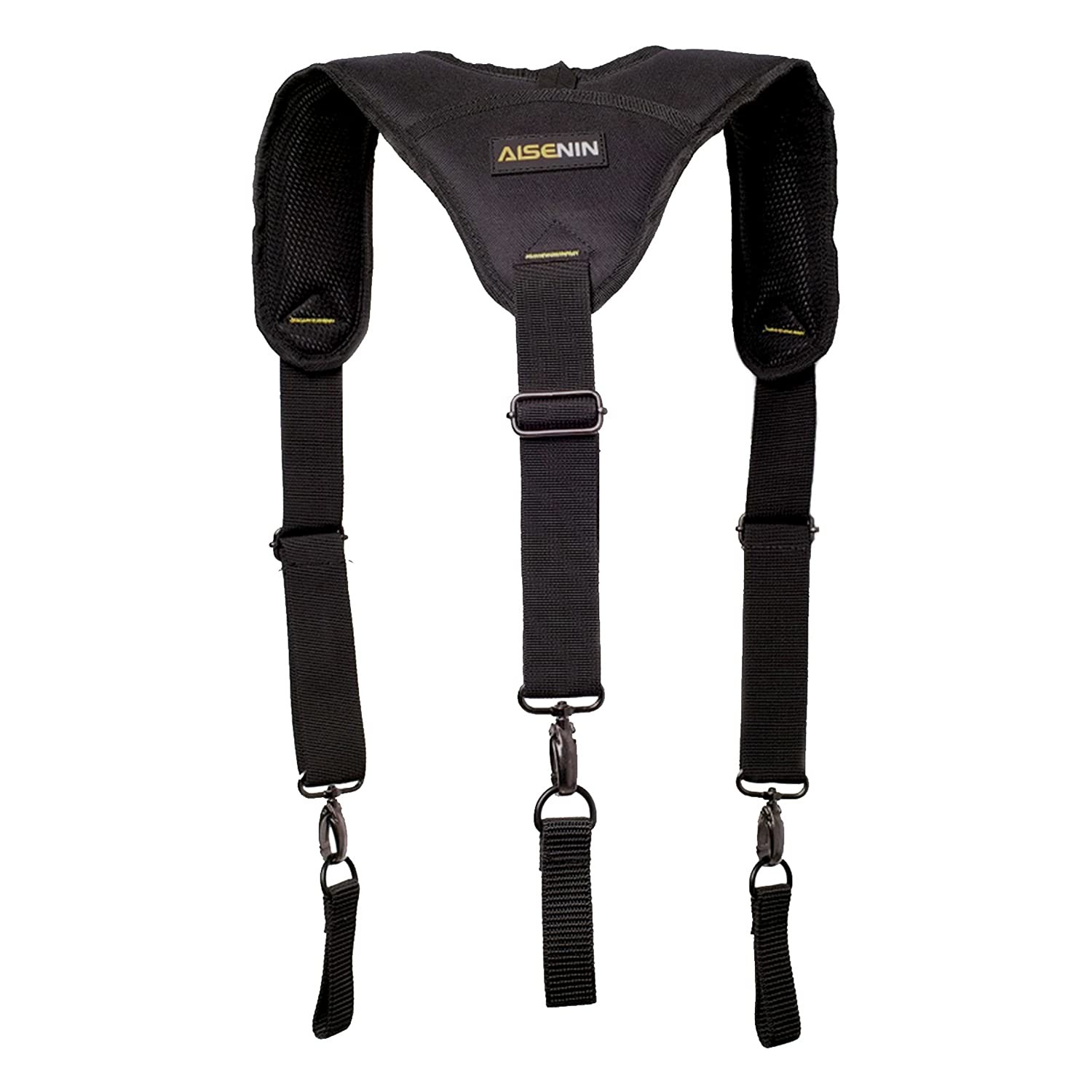 Heavy-Duty Tool Belt Suspenders for Men, 3 Point Padded Suspenders Construction
