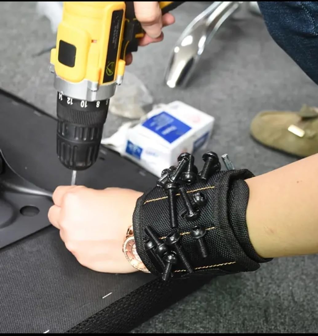 Universal Magnetic Wristband Tool Holder – Organize Screws & Nails Effortlessly