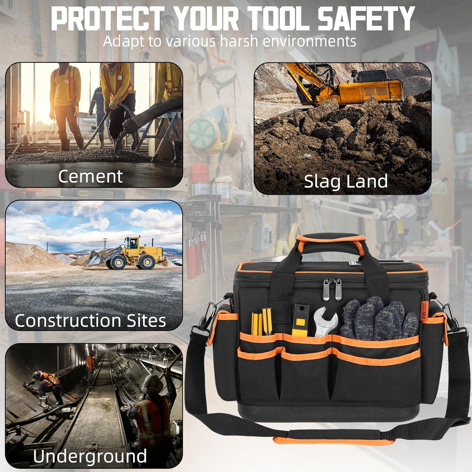 12 In. Open Top Tool Tote Bag