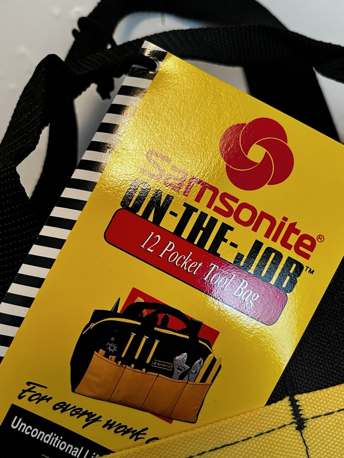 Samsonite Black & Yellow Tool Bag Heavy Duty Canvas Carry Tote NOS