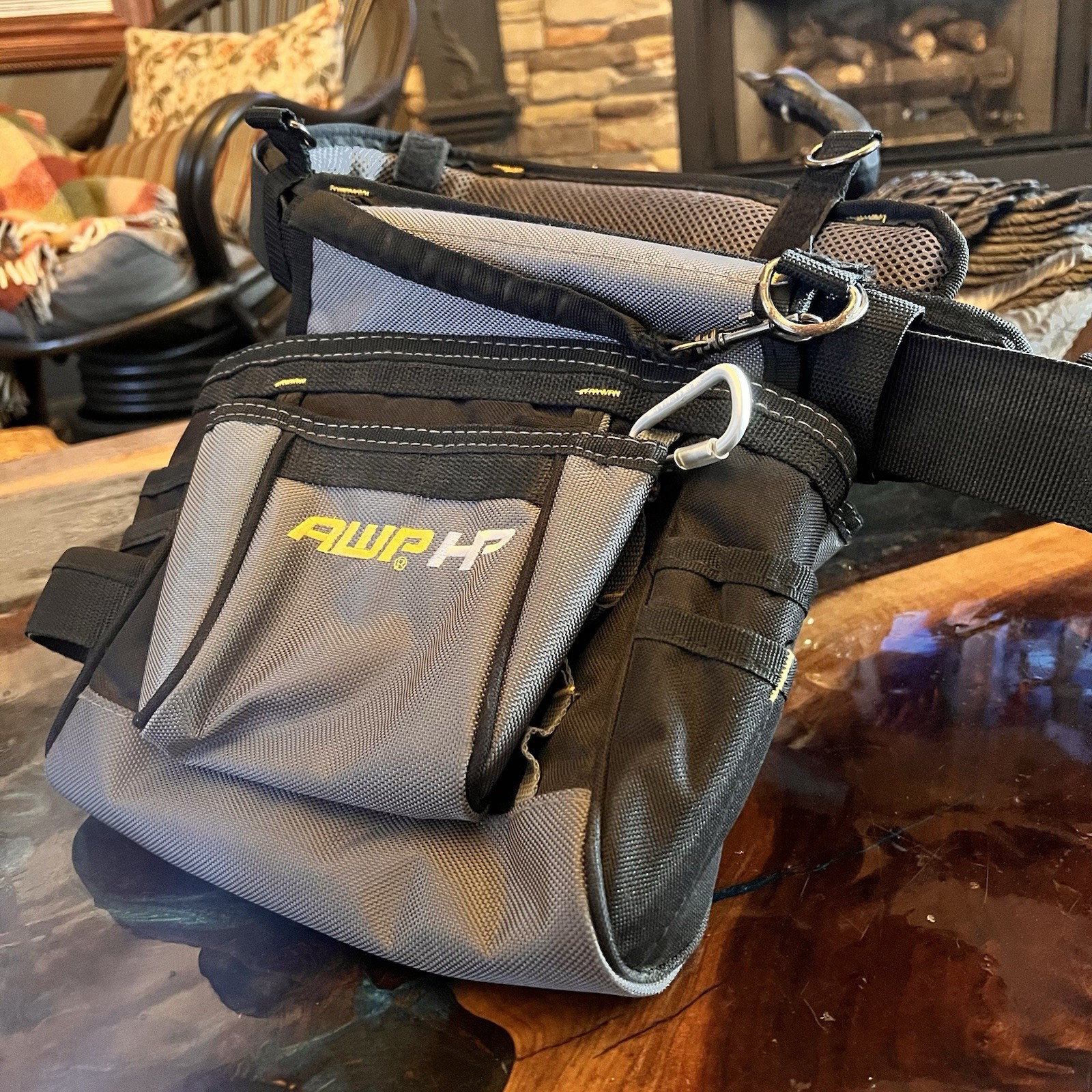 AWP Tool Belt Pouch Rig Electrician Carpenter Work Belt Hammer Loop D-Rings