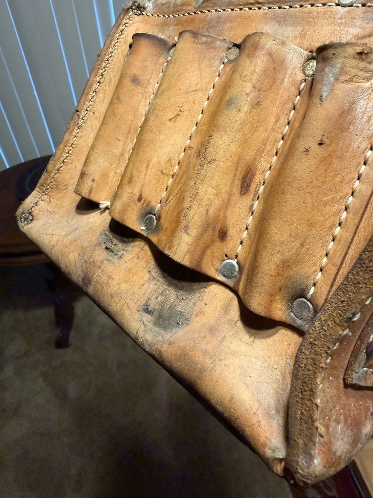 LEATHER TOOL BAG service repairman Pouch CADDY electrician ideal tote vintage