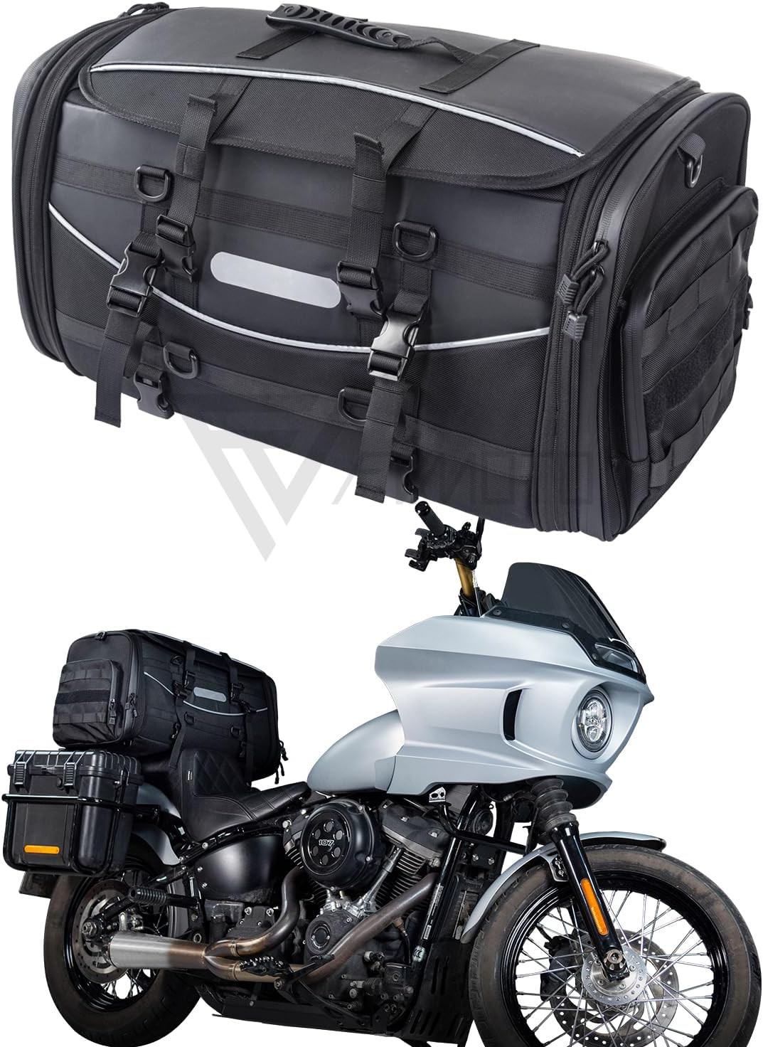 Universal Motorcycle Travel Luggage, Expandable Tail Bag 60-85L (15-22 Gallon),