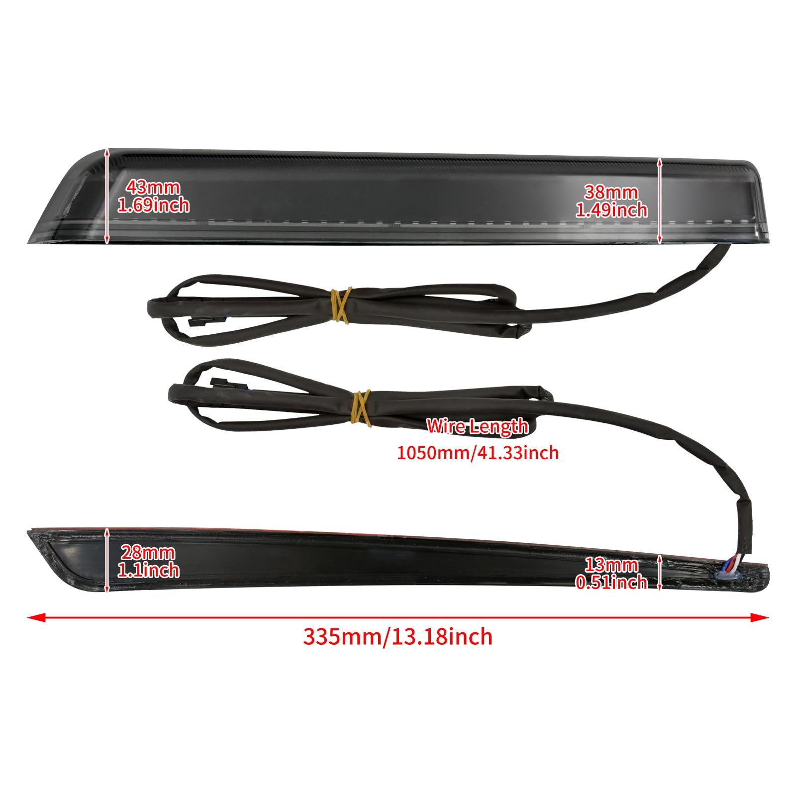 LED Extended Saddlebag Light with Smoke Lenses Fit for Harley Touring Road King