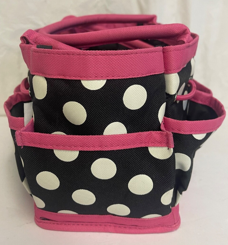 Von Maur Tool Bag – Pink with Black & White Polka Dots