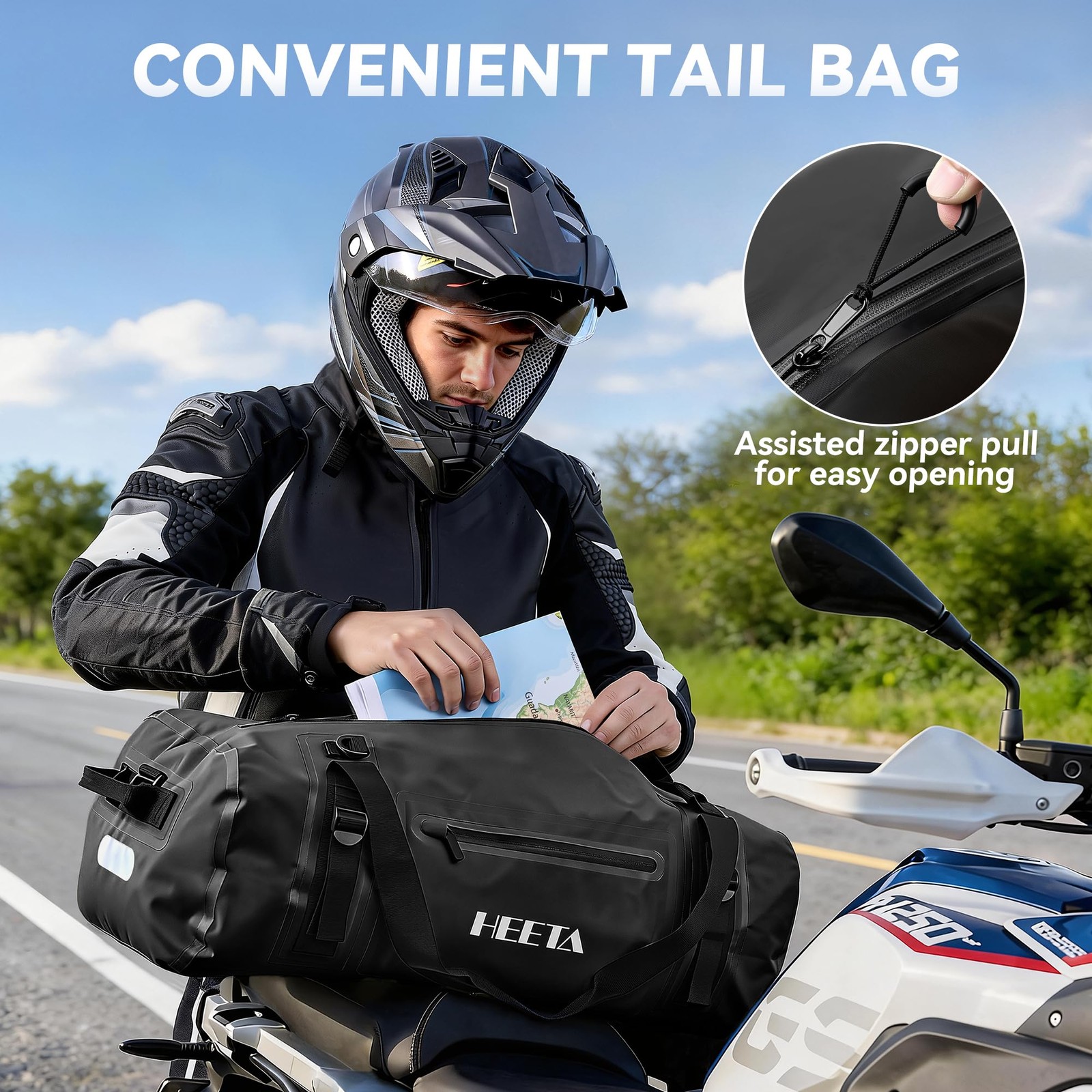 Waterproof Motorcycle Dry Bag 30L Duffel Luggage for Camping & Boating