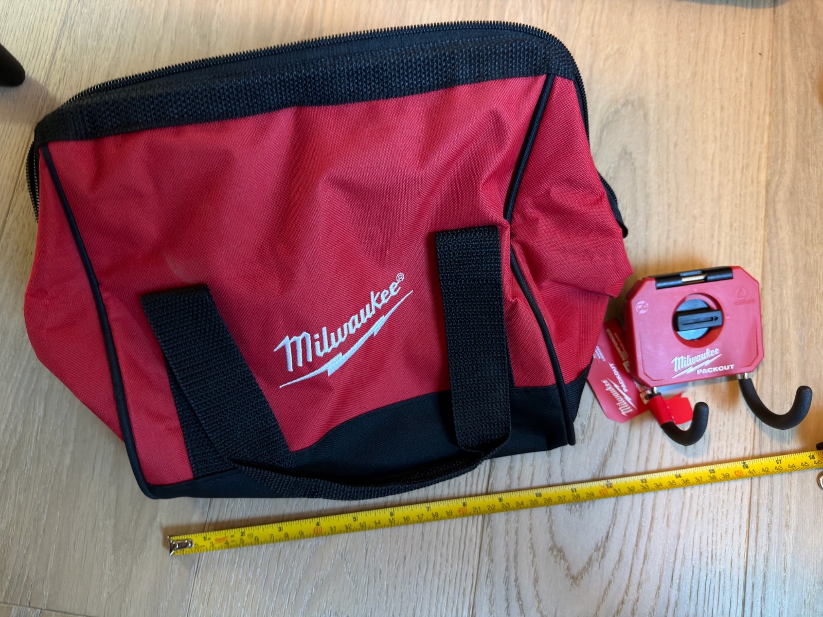 Milwaukee 11 x 10 inch Canvas Drill Bag + Packout Hook