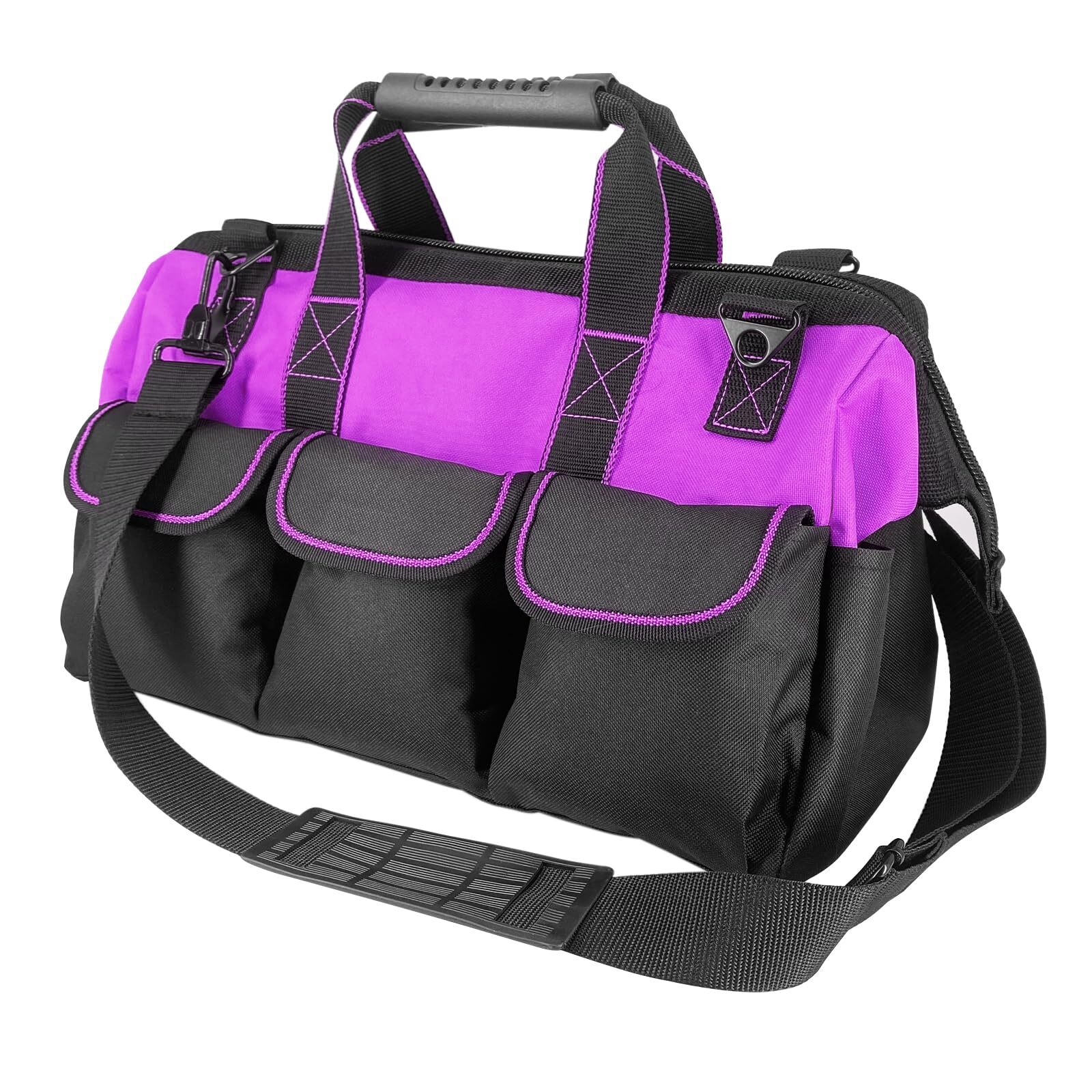 16inch For Women Purple Tools Bag Nonslip Feet Adjustable Shoulder Strap 14 Func