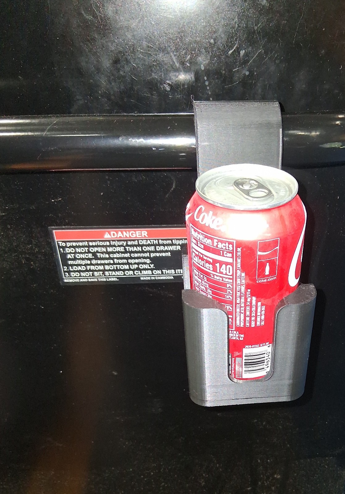 Tool Box Handle Can/Bottle Holder/Hanger with Adjustable Foot for Stability.