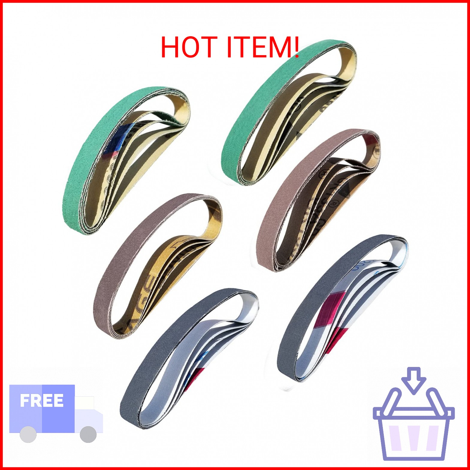 Tockrop 24 Pack 1/2″ x 12″ Replacement Sharpening Belt Kit for Official Work Sha