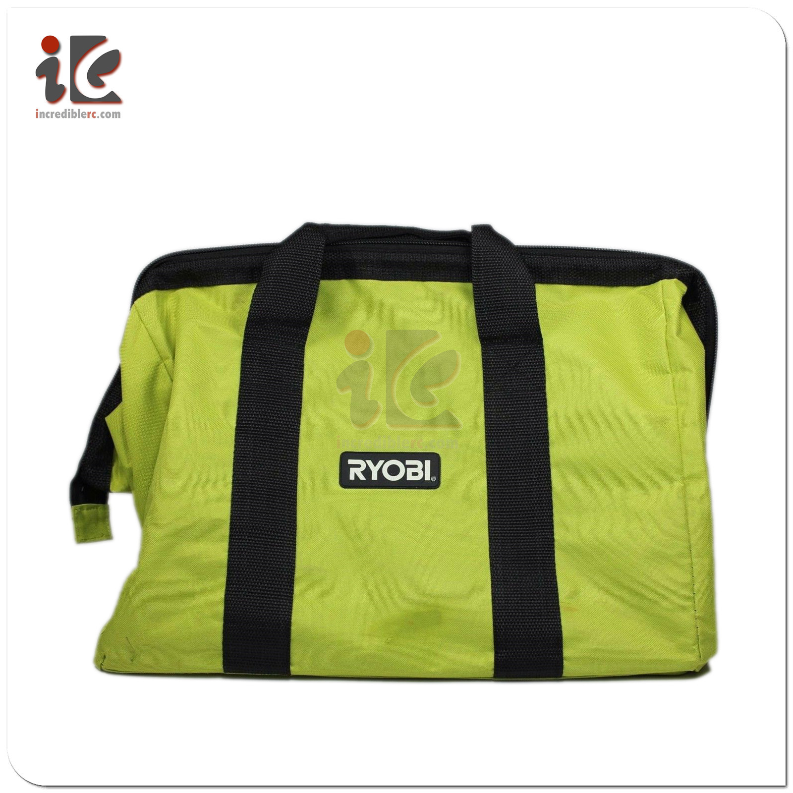 Ryobi One Contractors Canvas Green Wide-Mouth Larger Tool Bag 18x14x12 Inch