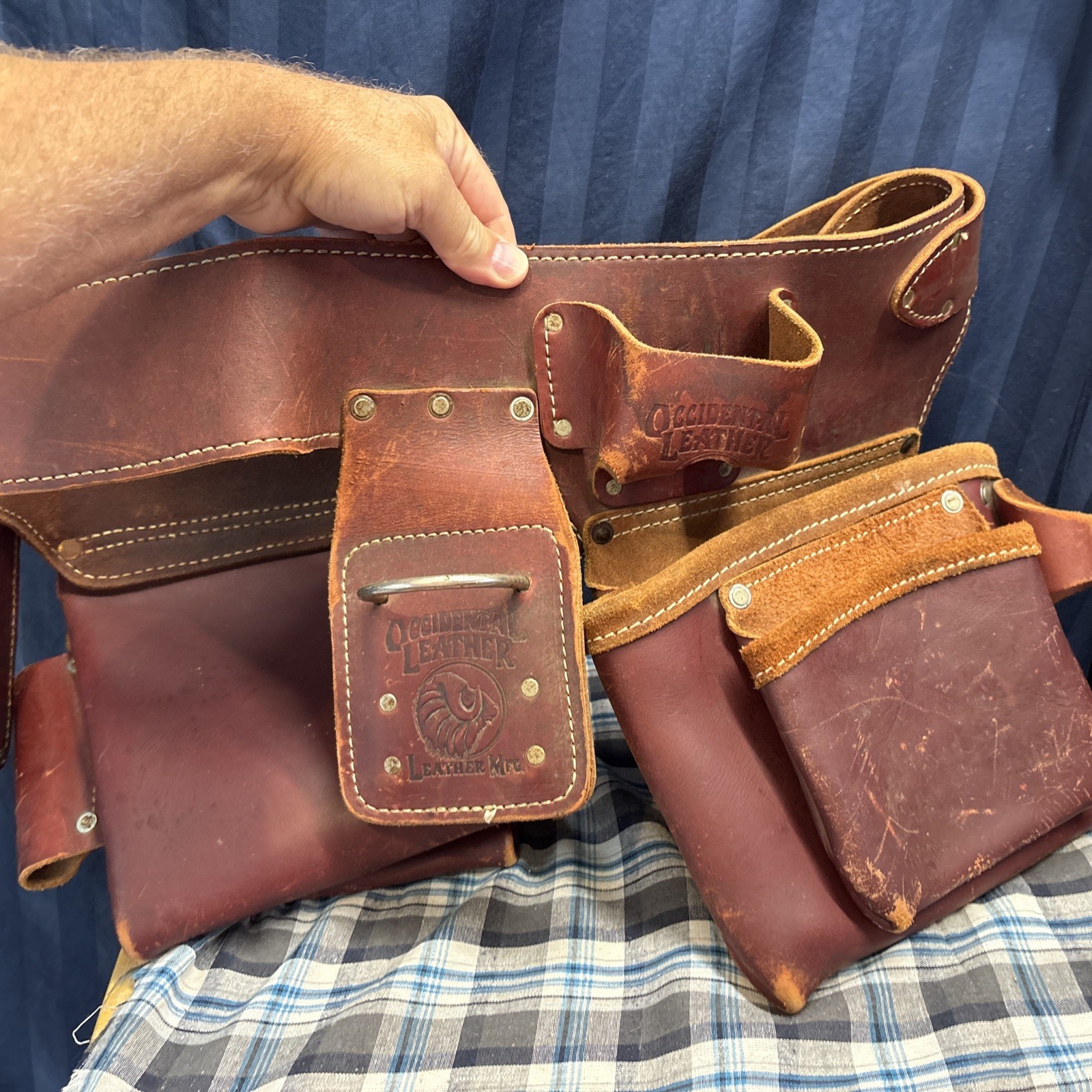 Occidental Leather Pro Carpenters 5 Bag tool belt. 54″ tip to buckle. L6