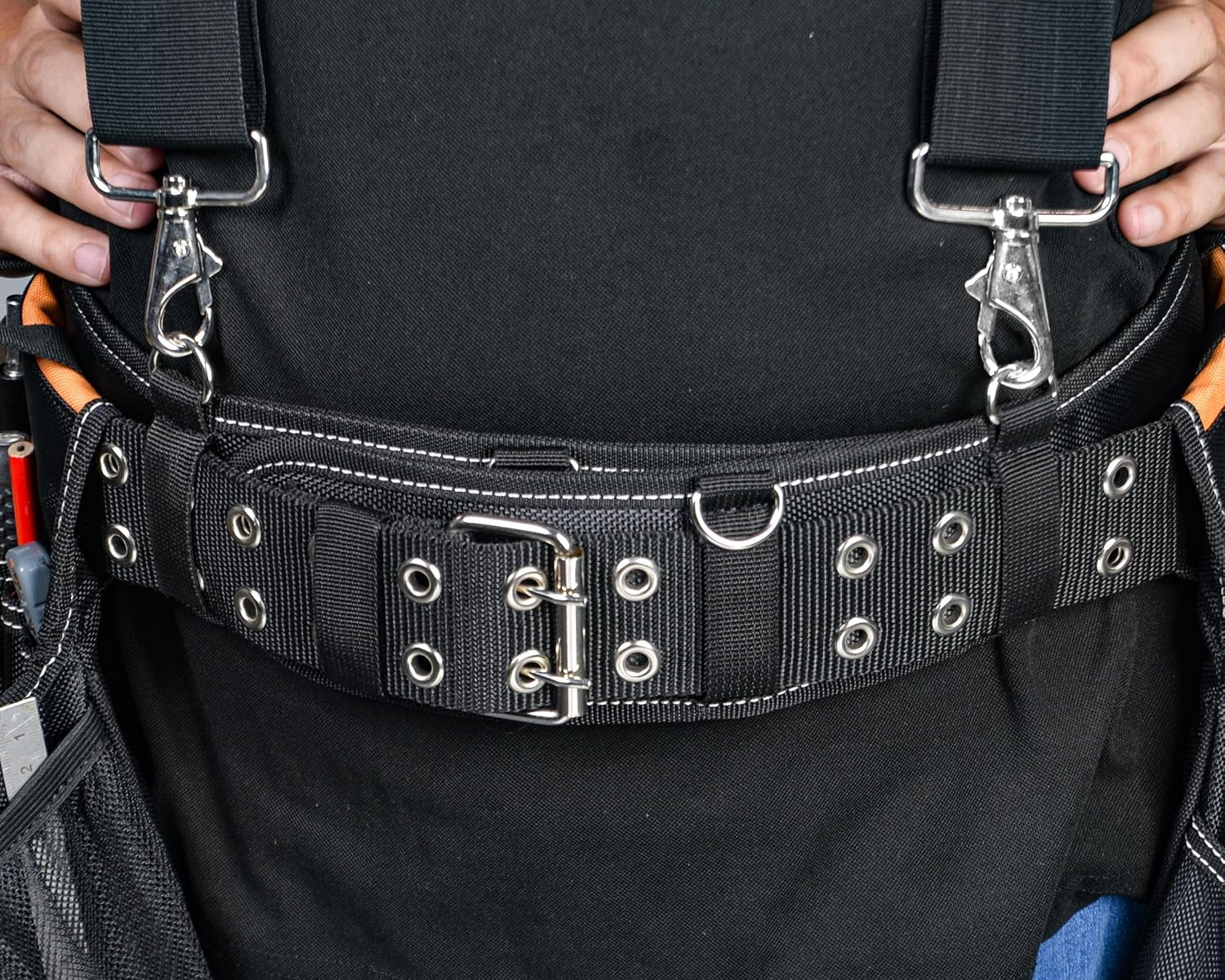 3-Inch Padded Tool Work Belt 1680D Ballistic Tool Belt with 6 Suspenders Ring |