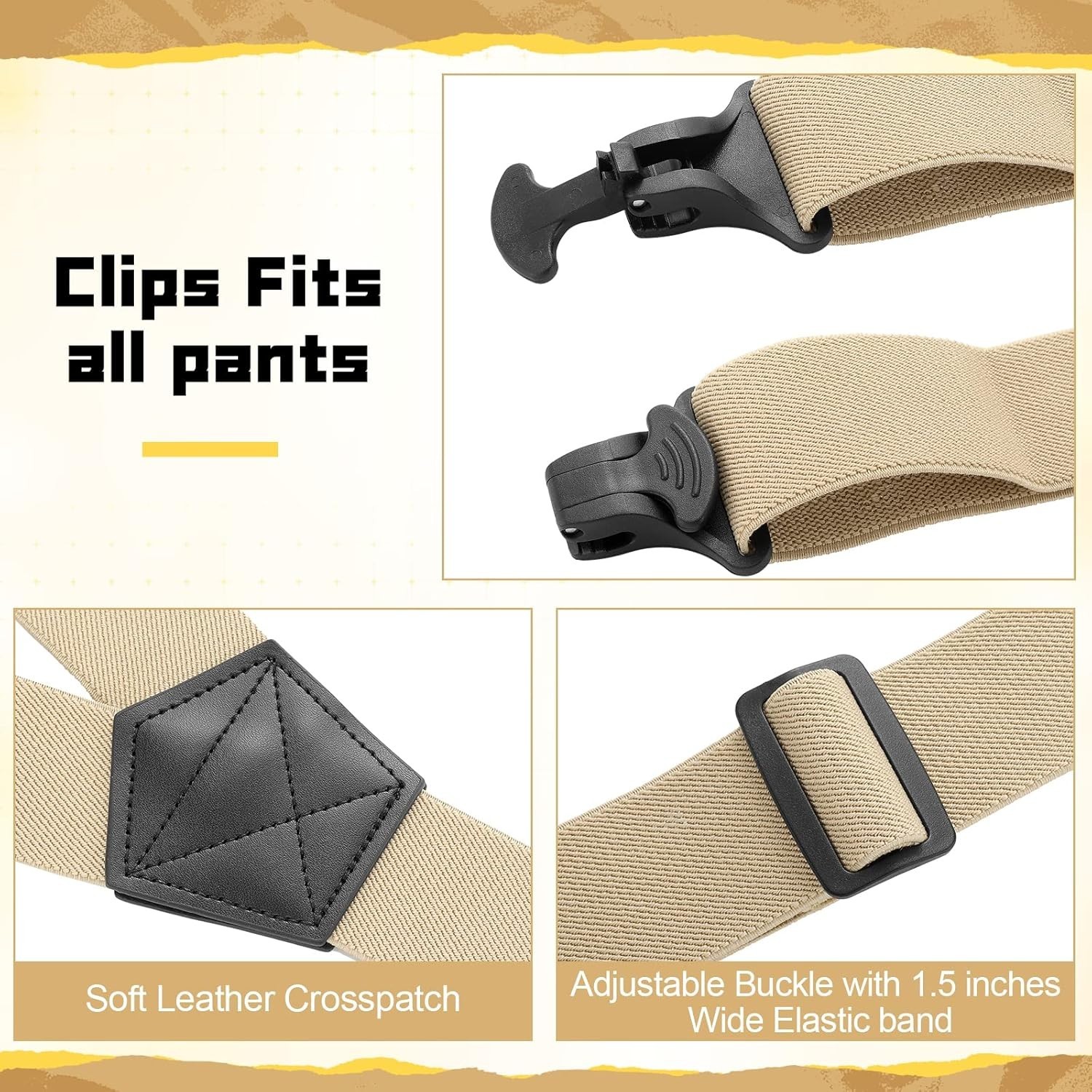 Men Hidden Undershirt Suspender Under Clothing Airport Friendly Strap Y 1.5in…