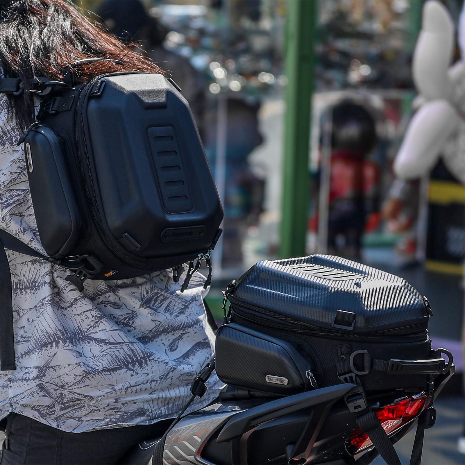 Expandable Motorcycle Tail Bag Motorcycle Bags 12L-18L Rear Seat Luggage Bag …