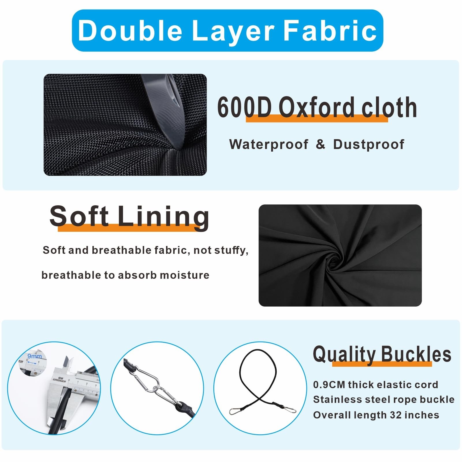 Bucket Truck Cover – Double Layer Oxford Cloth, Fits 1 Man Vinyl Bucket, 28 x 34
