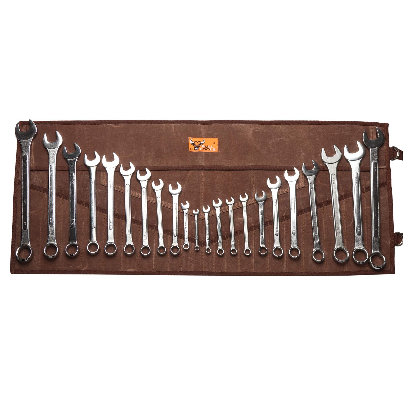 26 Pocket Wrench Organizer Roll-Up Bag Handcrafted Waxed Canvas Tool Pouch He…