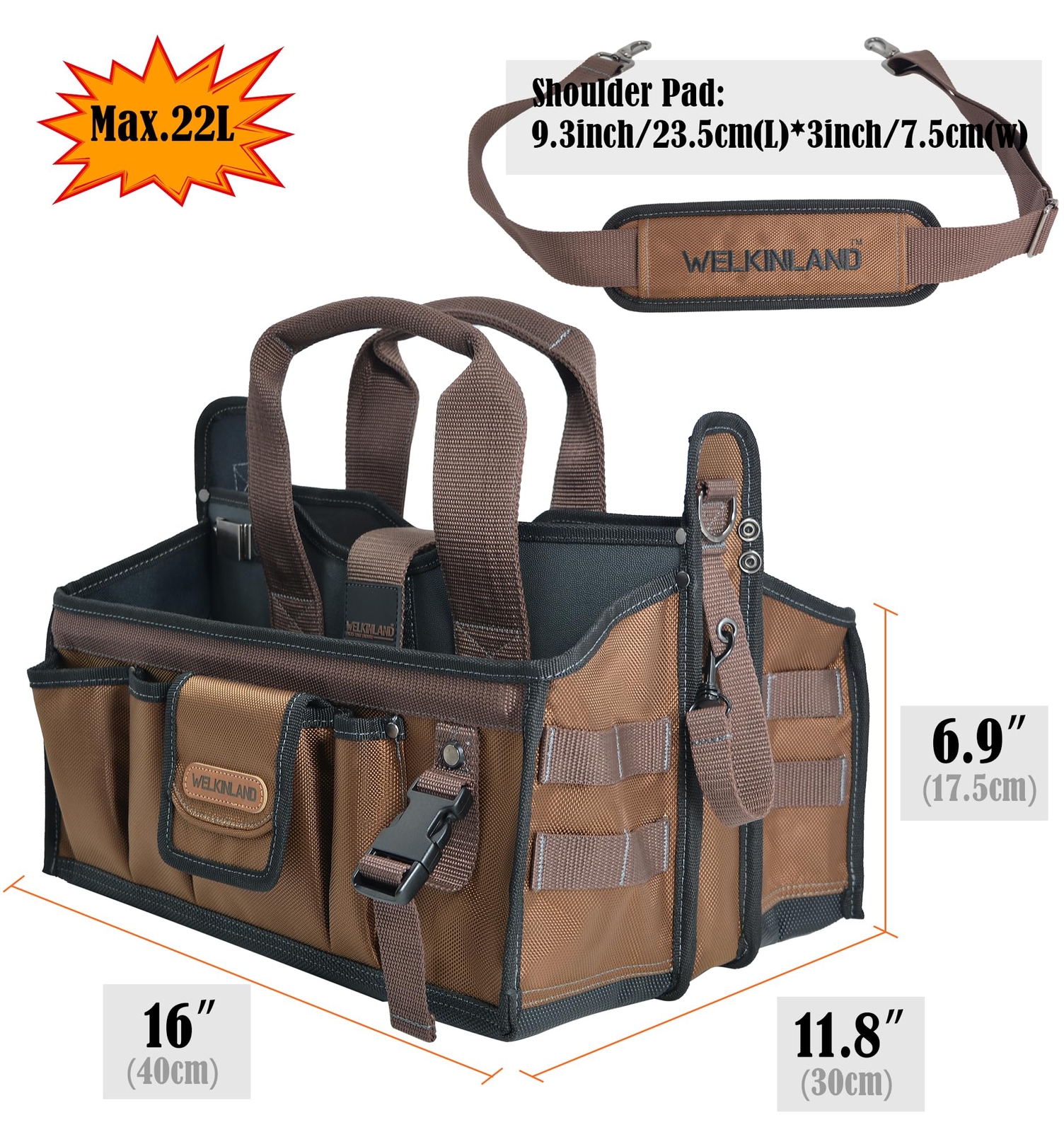 20pockets Tool Tote Electrician Tool Bag Hvac Tool Bag Tech Tool Bag Open Top To