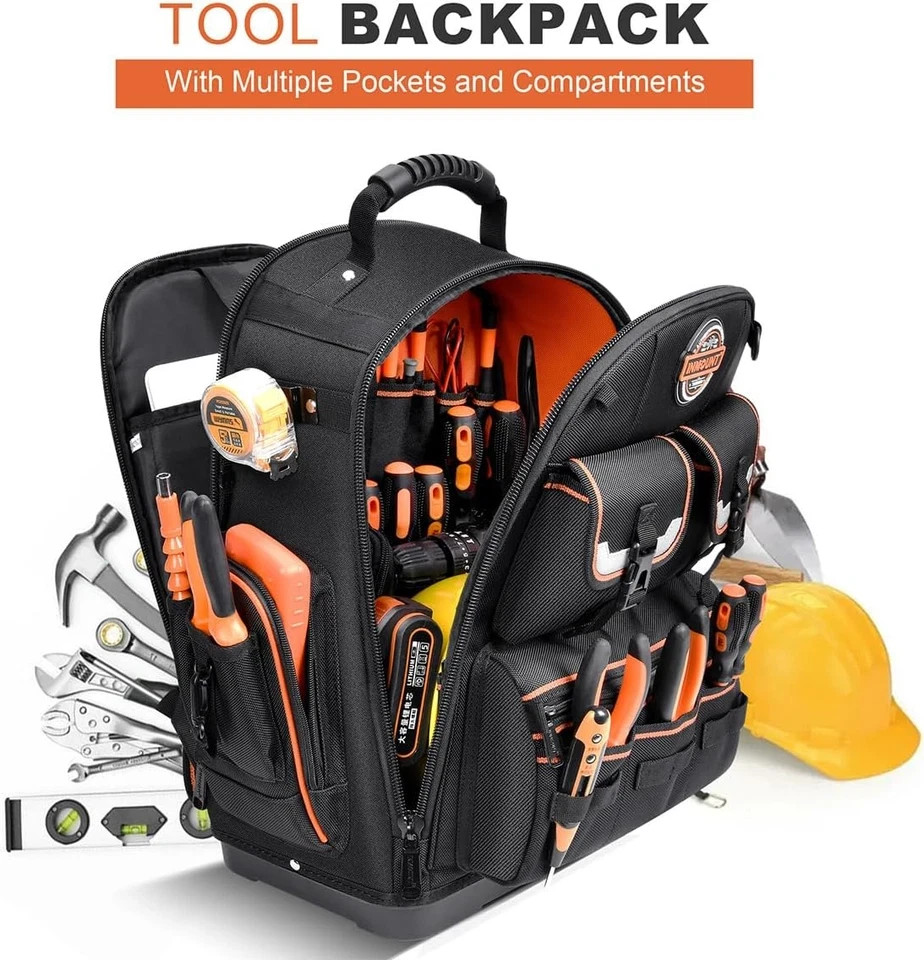 Heavy Duty Tool Backpack – Water-Resistant Organizer for Electricians