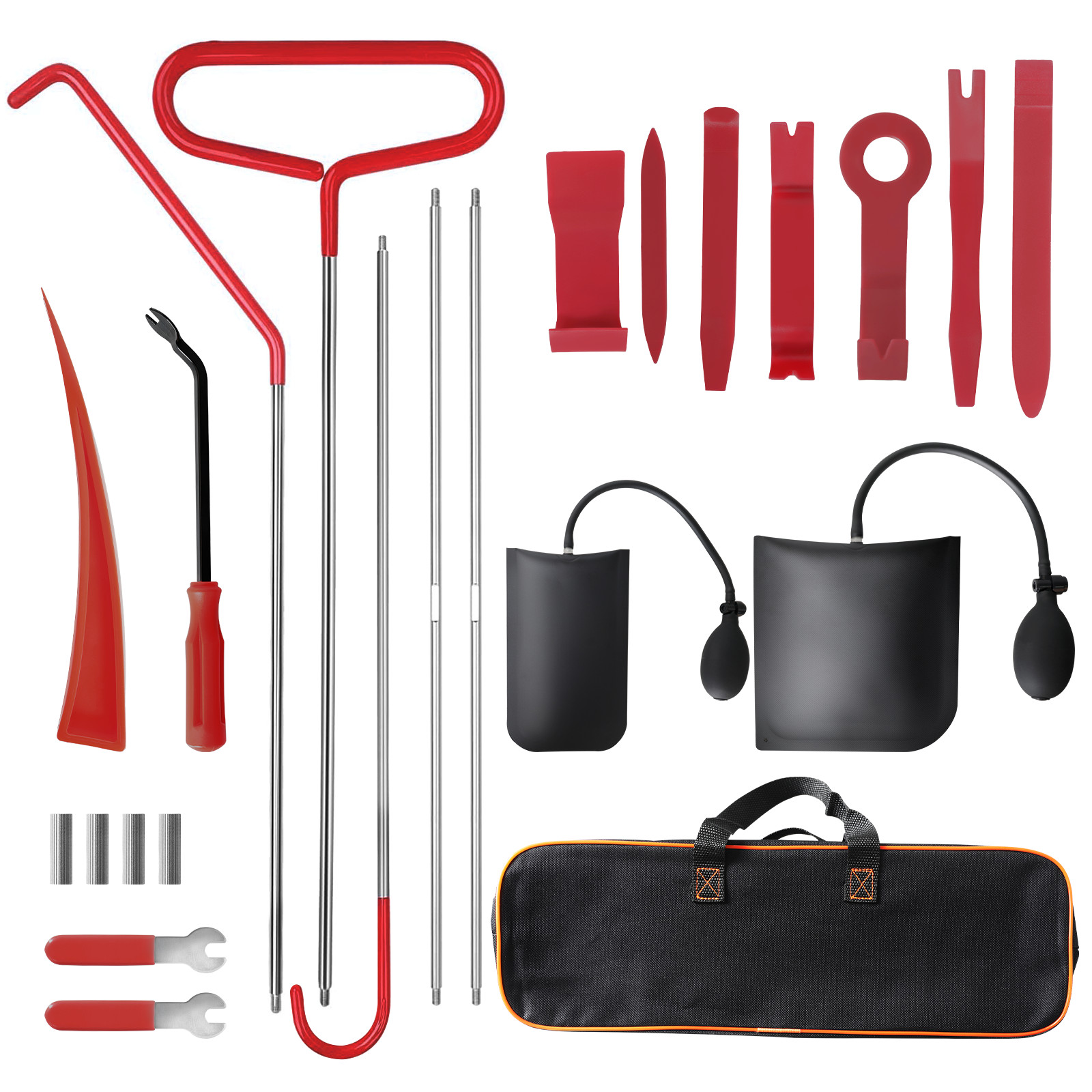 Car Tool Kit Roadside Emergency With Long Reach Grabber Air Wedge Bag Pump 23pcs