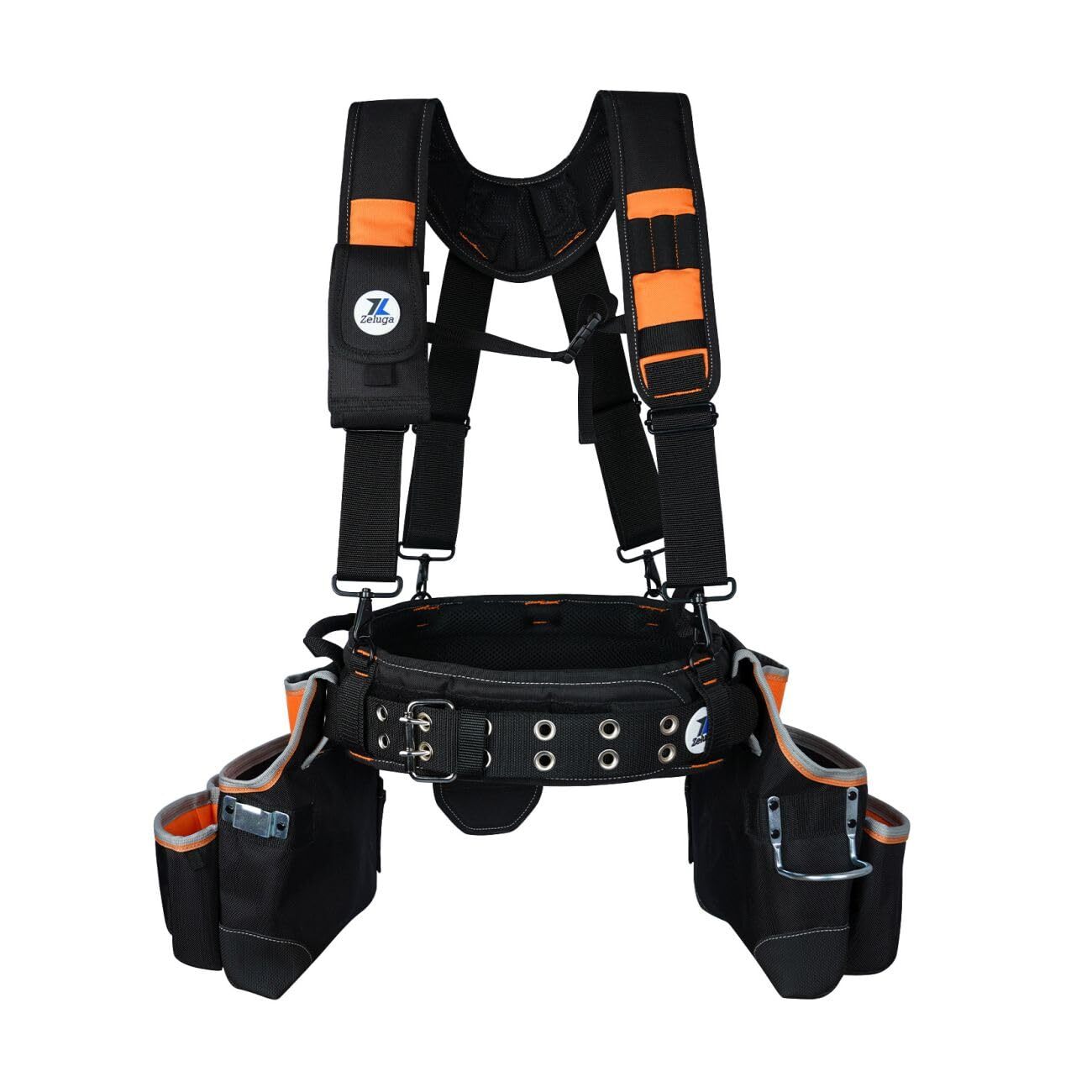 20216 Multiple Large Pockets Tool Belts For Men With Suspenders 4″ Padded Toolbe