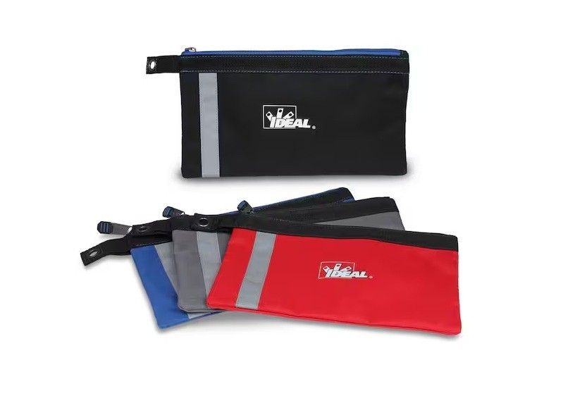 Ideal Zipper Bag, Flat Pouch 12.5 in. x 7 in. x 0.5 in. Colors (4-Pack)