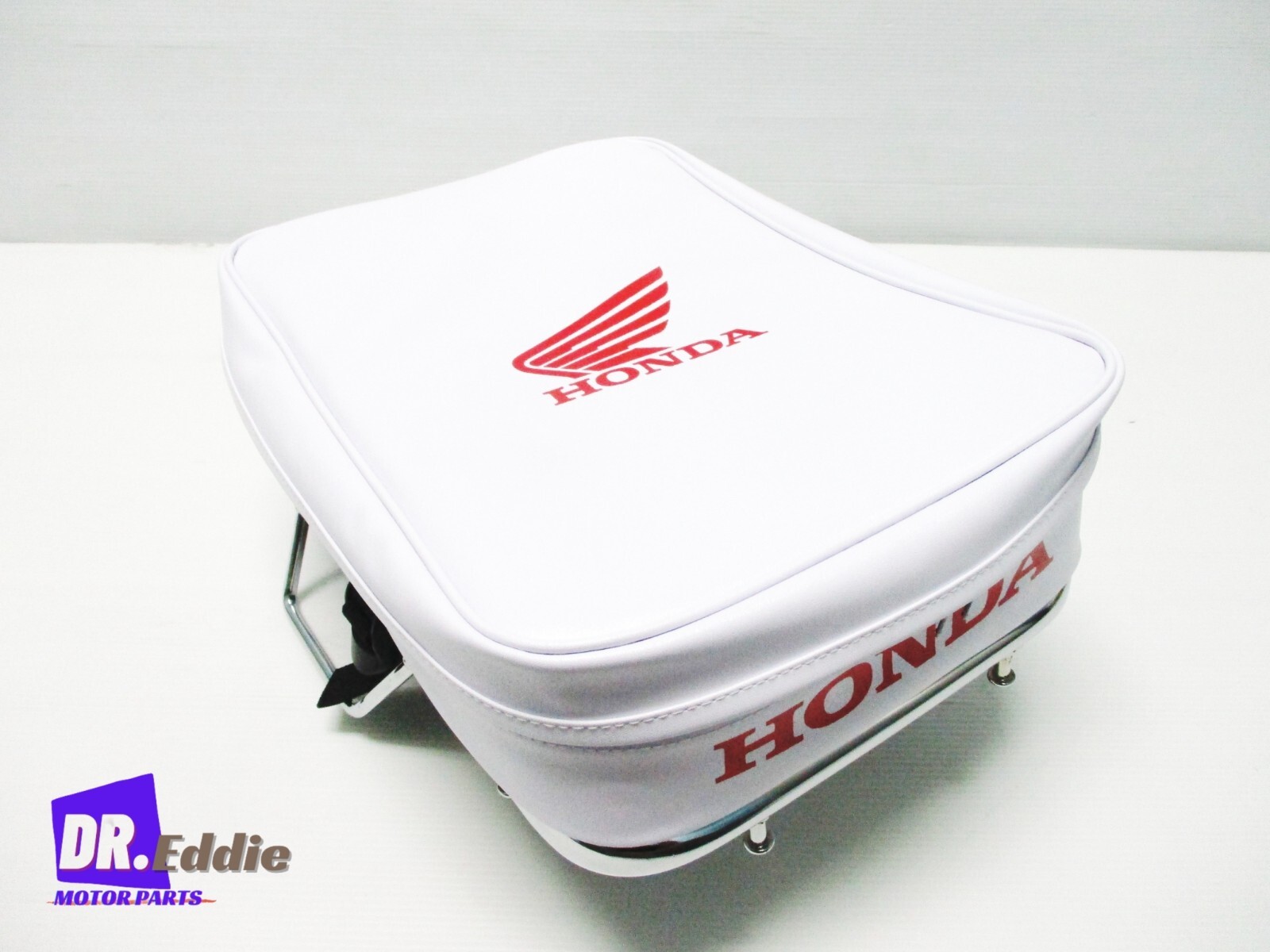 Fit Honda C70 C90 1970-89 Rear Rack Carrier & White Baggage Bag Pouch #BI5877#