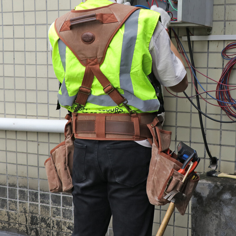 TOURBON Electrician/Carpenter/Framer Tool Contractor Vest Suspender Rig Beltbag