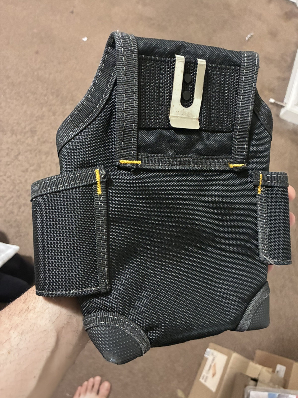 DEWALT Tool Belt Pouch Medium Black Polyester Utility Work Organizer Holster-use