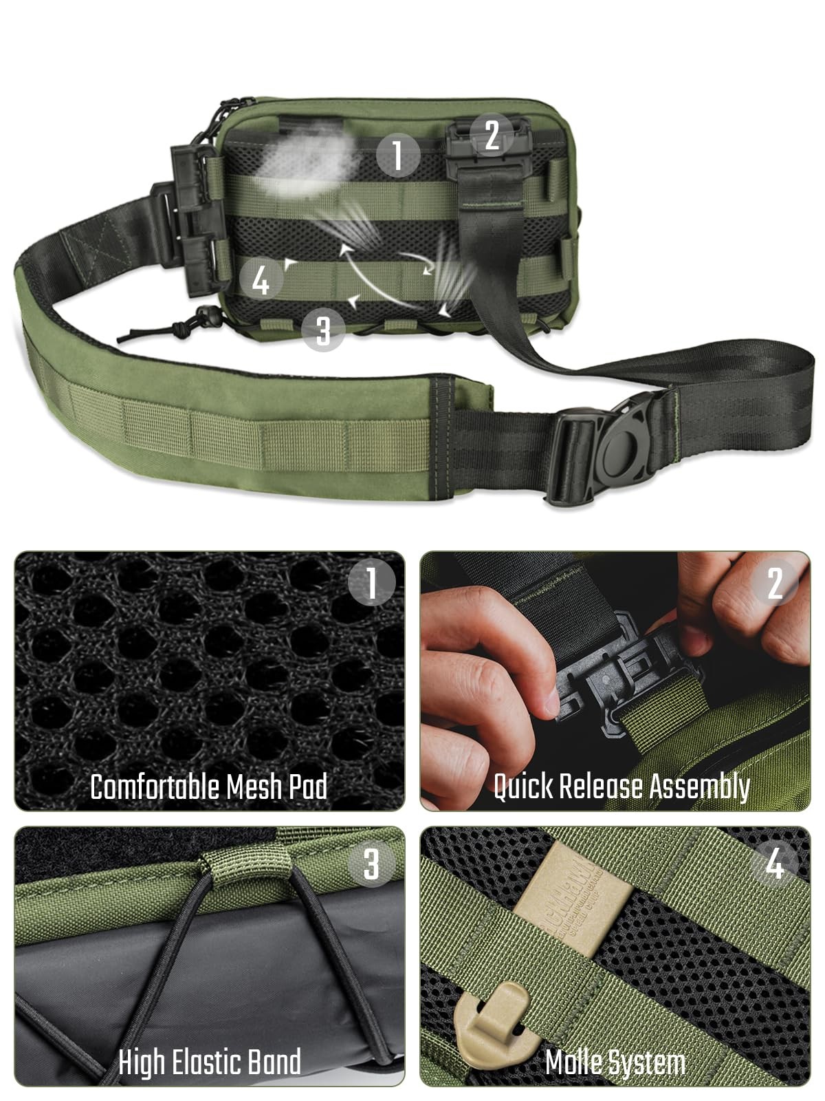 Tactical_Geek Tacticalgeek Crossbody Shoulder Bag Nylon Multipurpose Daypack