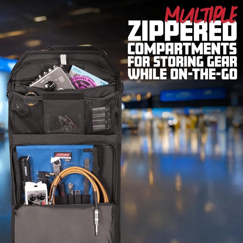 Durable Utility Cart Accessory Pouch W/ Multiple Zippered Pockets & D-Rings New