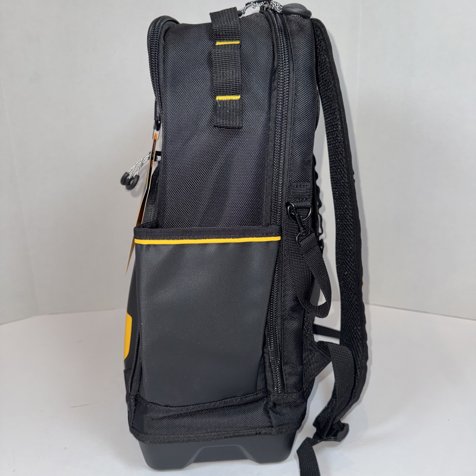 DEWALT Pro Backpack Black/Yellow Polyester, 7.75” x 18.75” x 13.75” DWST60102-1