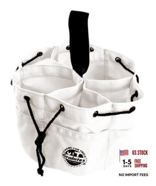18 Pockets Grab Bag Rip-stop Canvas Drawstring Closure, Small Part White