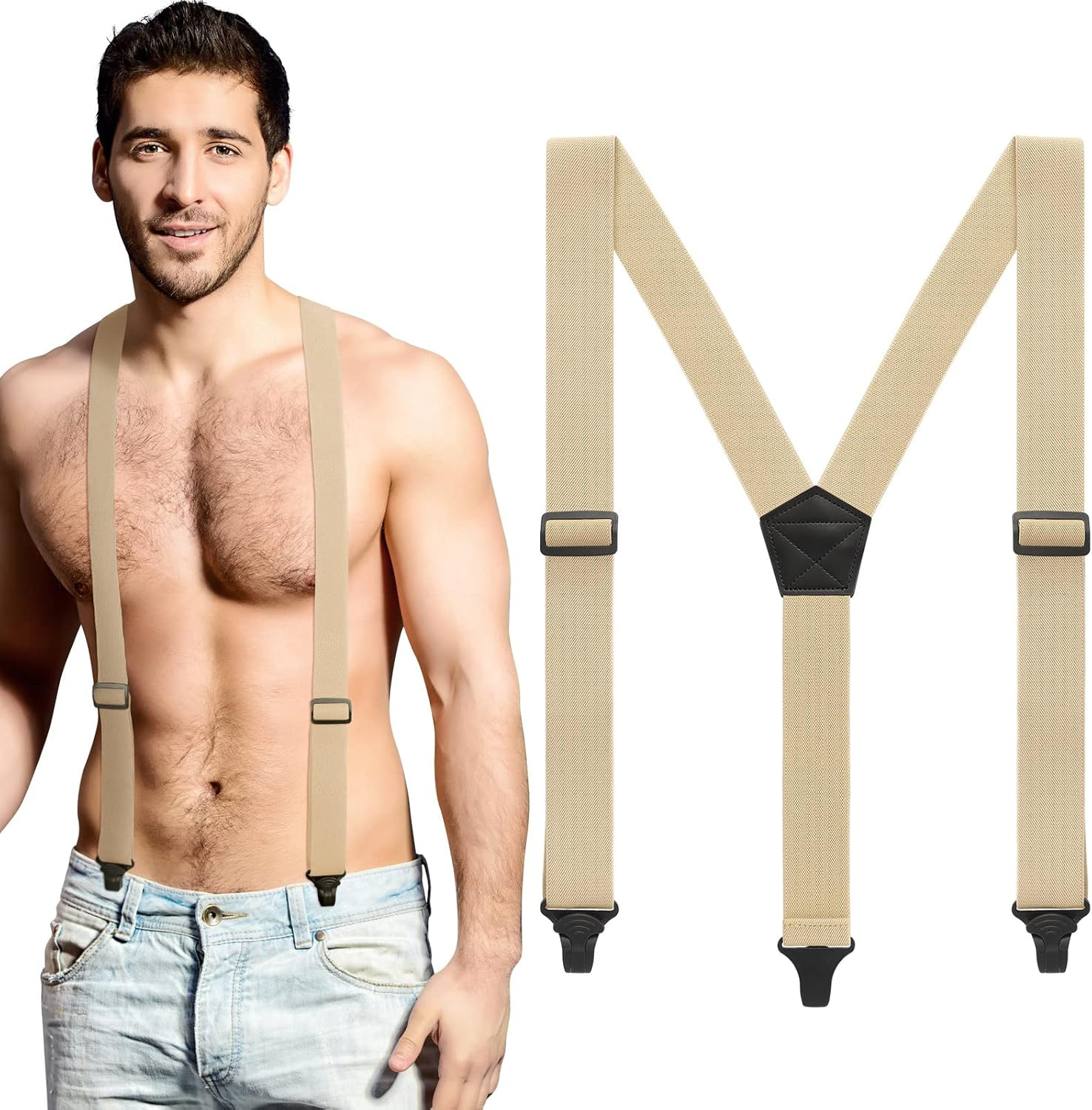 Men Hidden Undershirt Suspender under Clothing Airport Friendly Strap Y 1.5In At