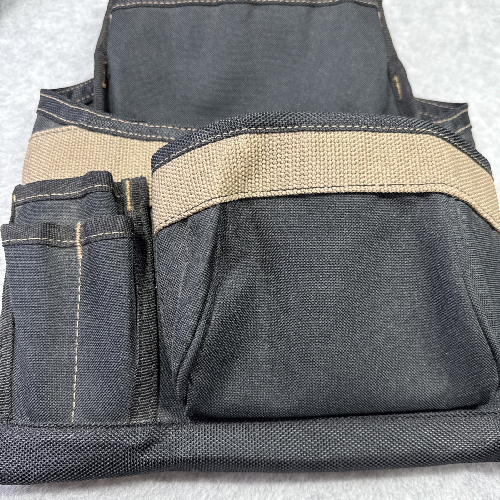 CLC 1604 2 Pc. Black Tool Belt Carpenters Apron 12×13″ with 7 Pockets 49” Belt