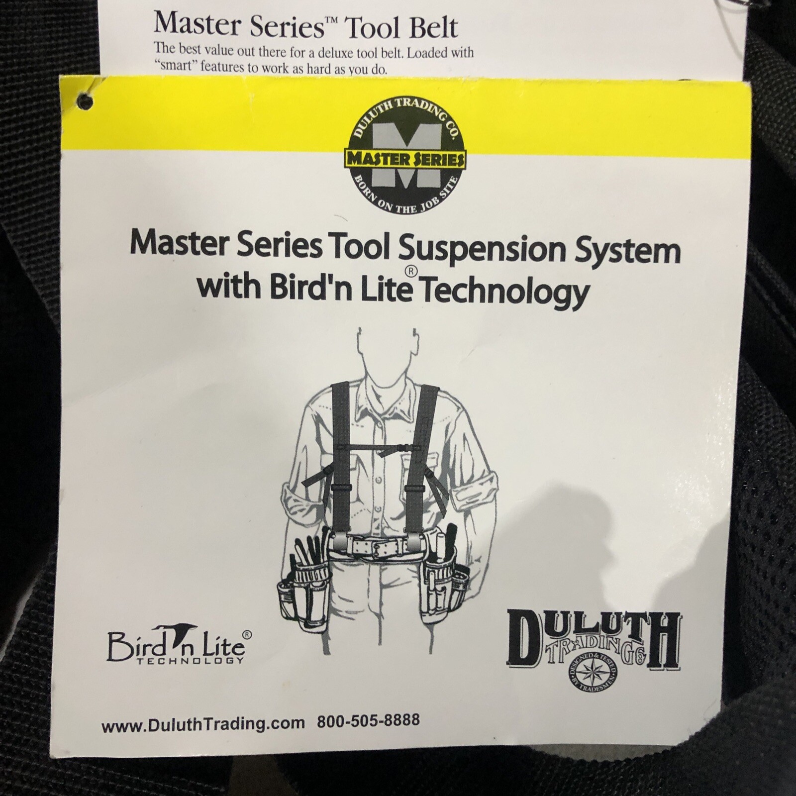 Duluth Trading Co Master Series Canvas Tool Belt Black w/ Suspenders Bird’n Lite