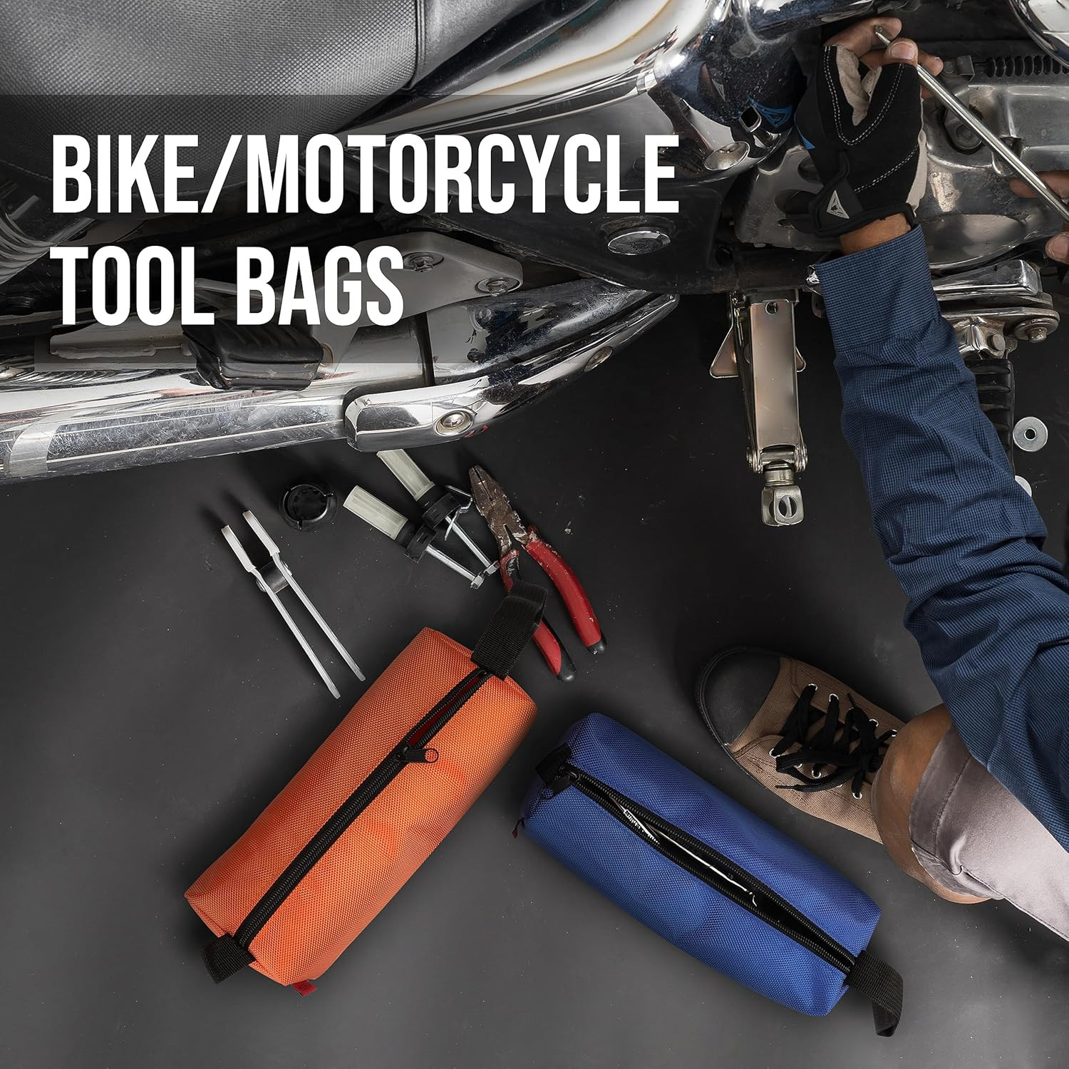 Tool Bags – 5 Packs of Heavy Duty Tool Pouches with Zipper, Made with 1680D Oxfo