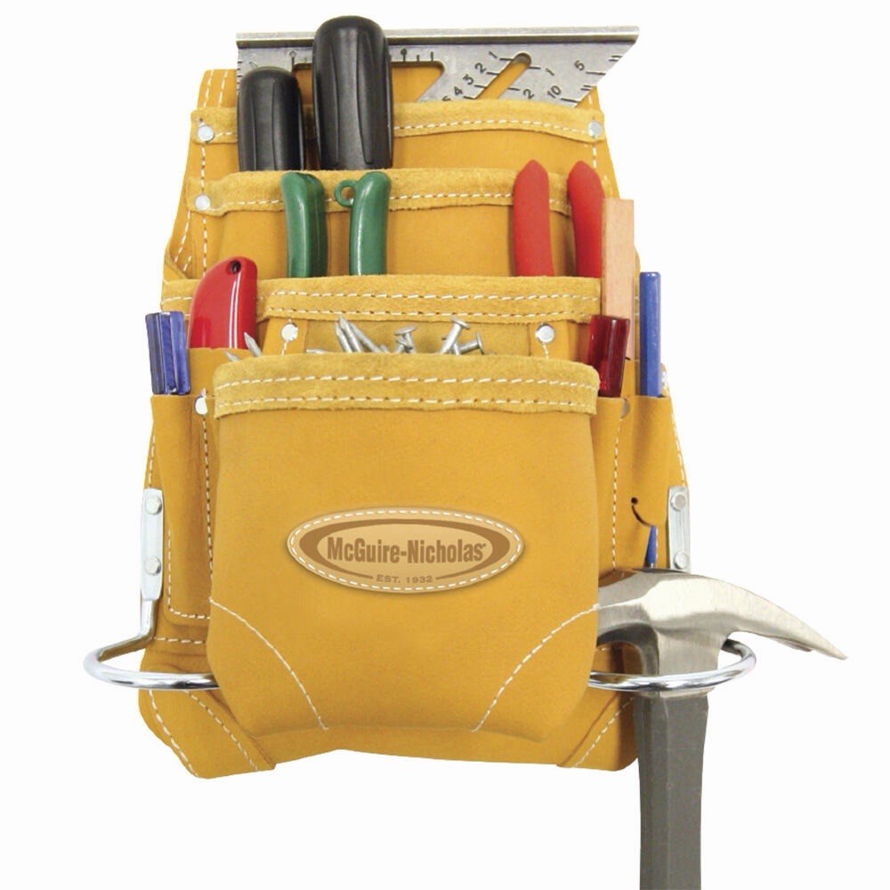 McGuire-Nicholas 689 MB 10 Pocket Pro Carpenter Pouch in Tan Full Grain Leather
