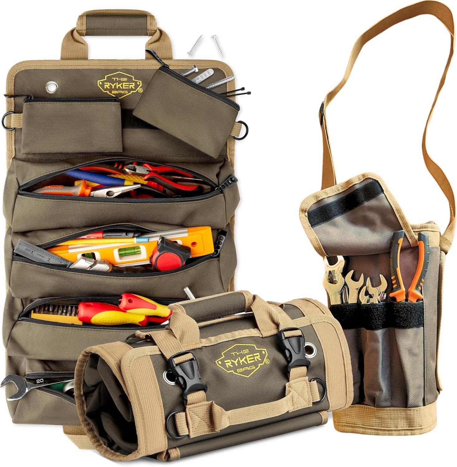 Versatile Heavy Duty Tool Roll for Mechanics & Electricians – 6 Pocket Design