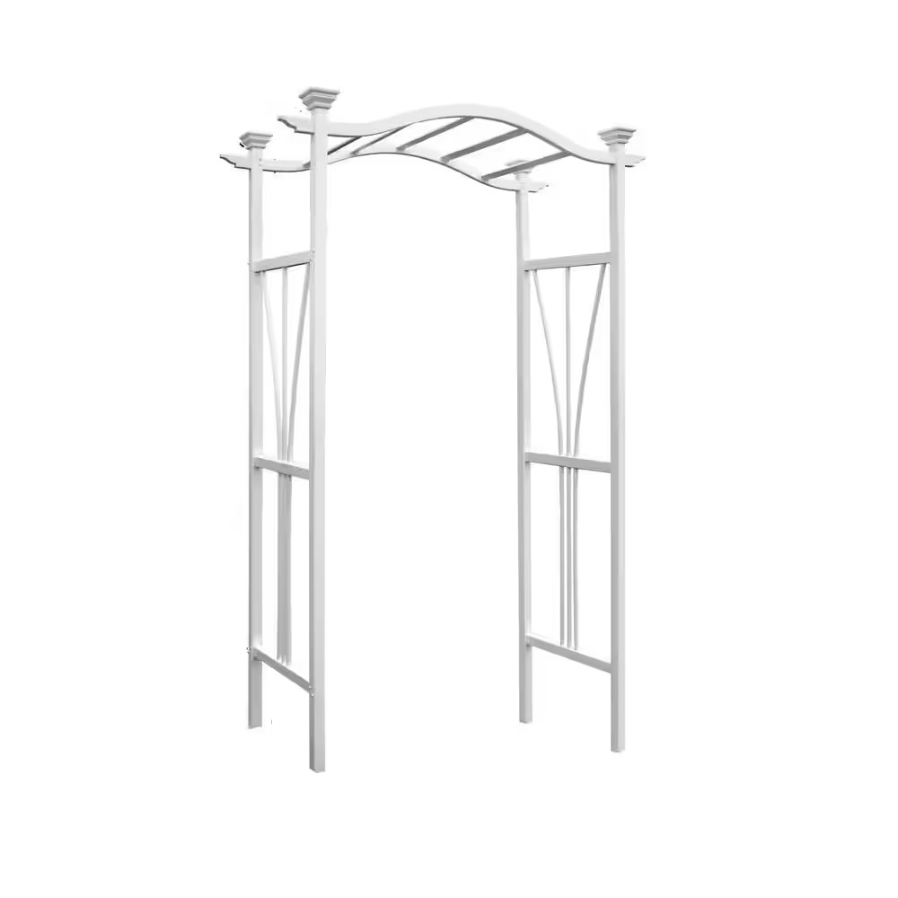 45 In. L X 21 In. W X 84 In. H London Vinyl Arbor, White, VA68102