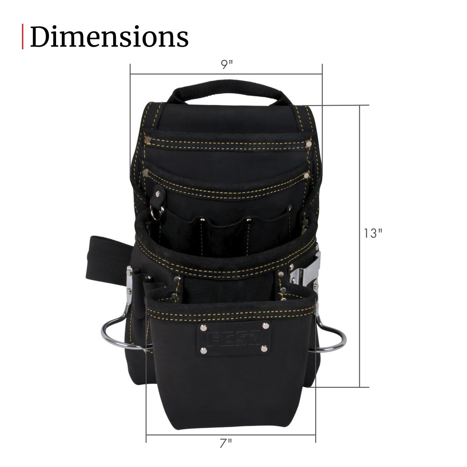 10-in-1 Leather Carpenter Tool Pouch – Provides 10X Tool Capacity