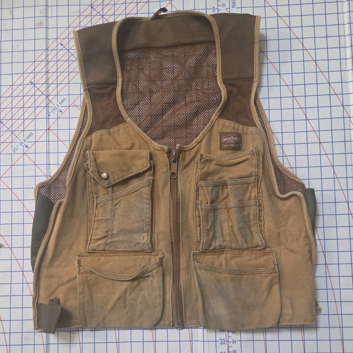 BUCKET BOSS 14-Pocket Canvas Tool Work Apron Large #2 Carpenter Vest Brown