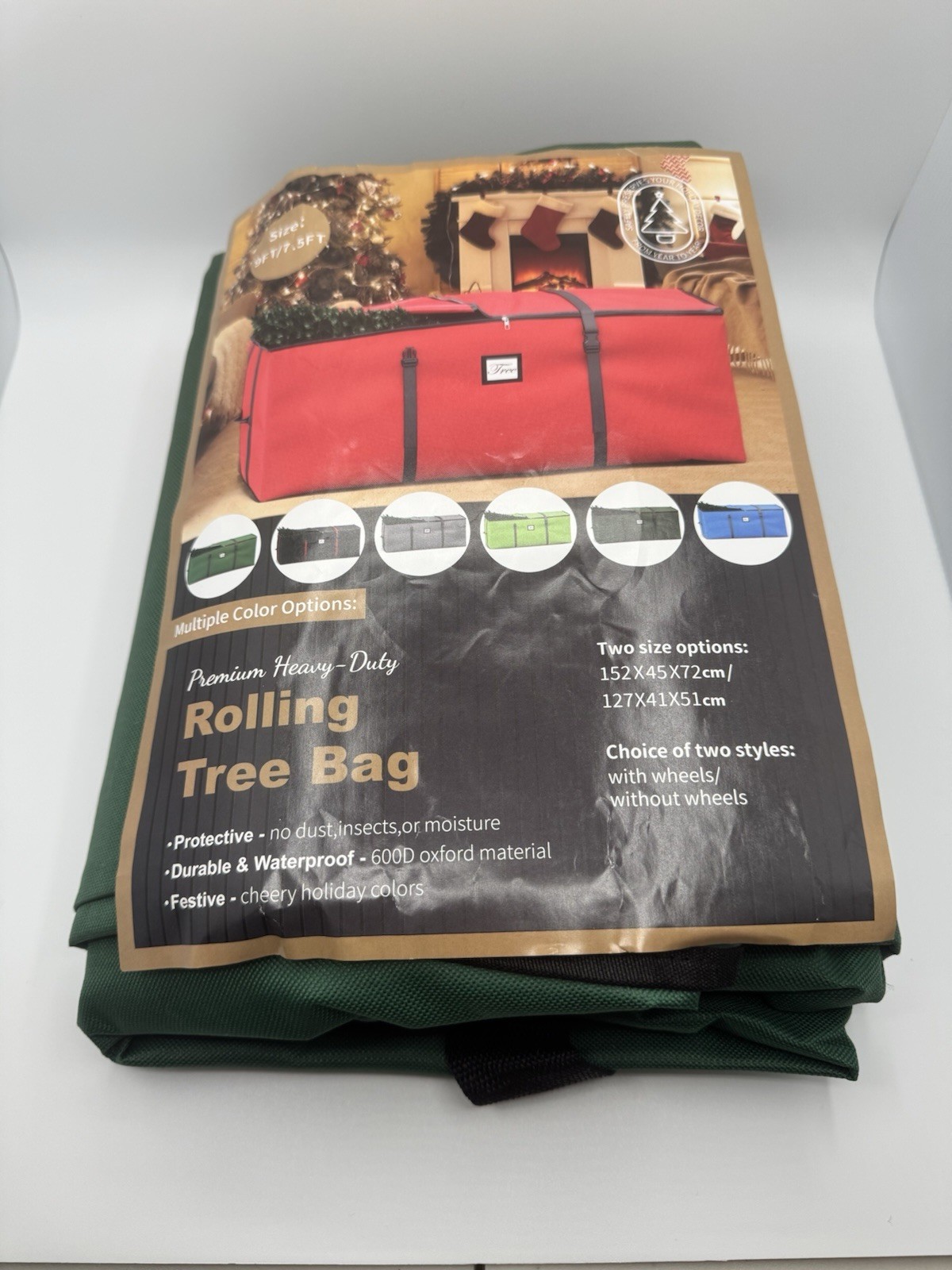 Premium Heavy Duty Tree Bag/ Christmas Tree Storage Bag 7.5FT Green