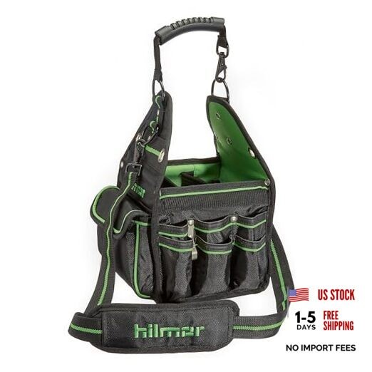 HT 1839078 HVAC Tool Bag with 27 Pockets, Key Clip, Tape Loop, Shoulder Tote