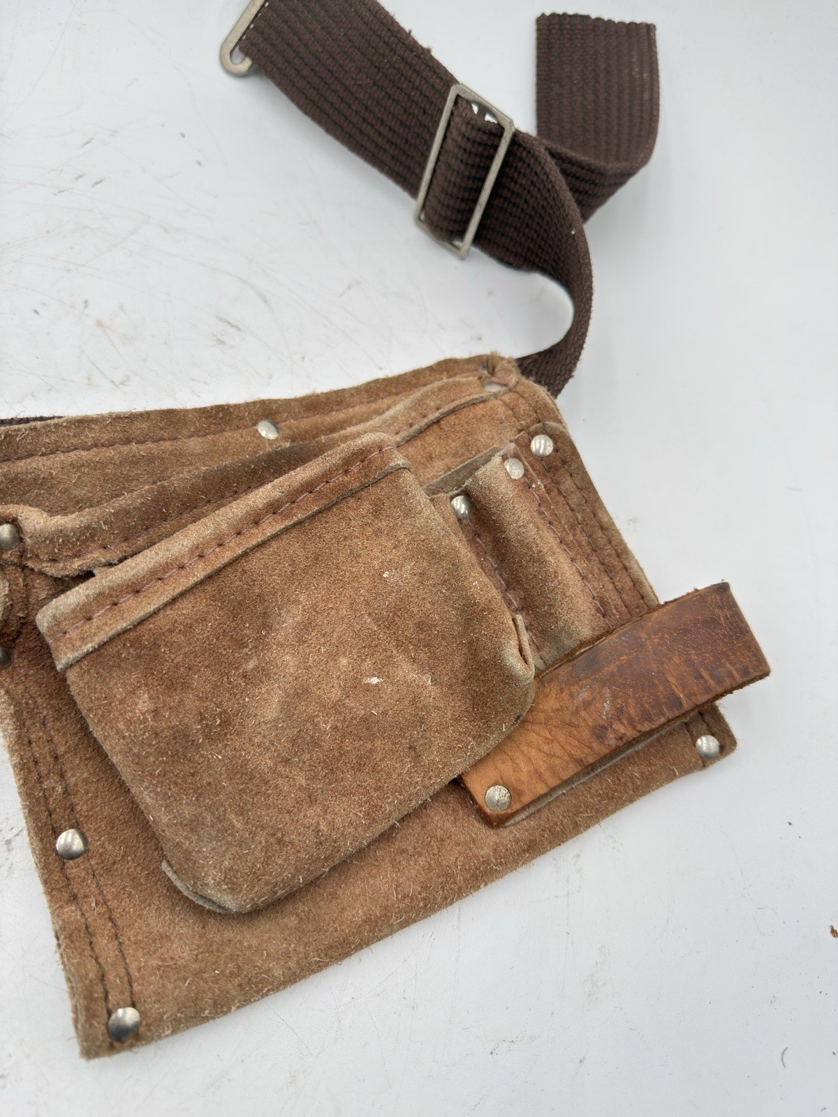 Vintage Black & Decker Leather Tool Belt A370X-SP Dual Pouches