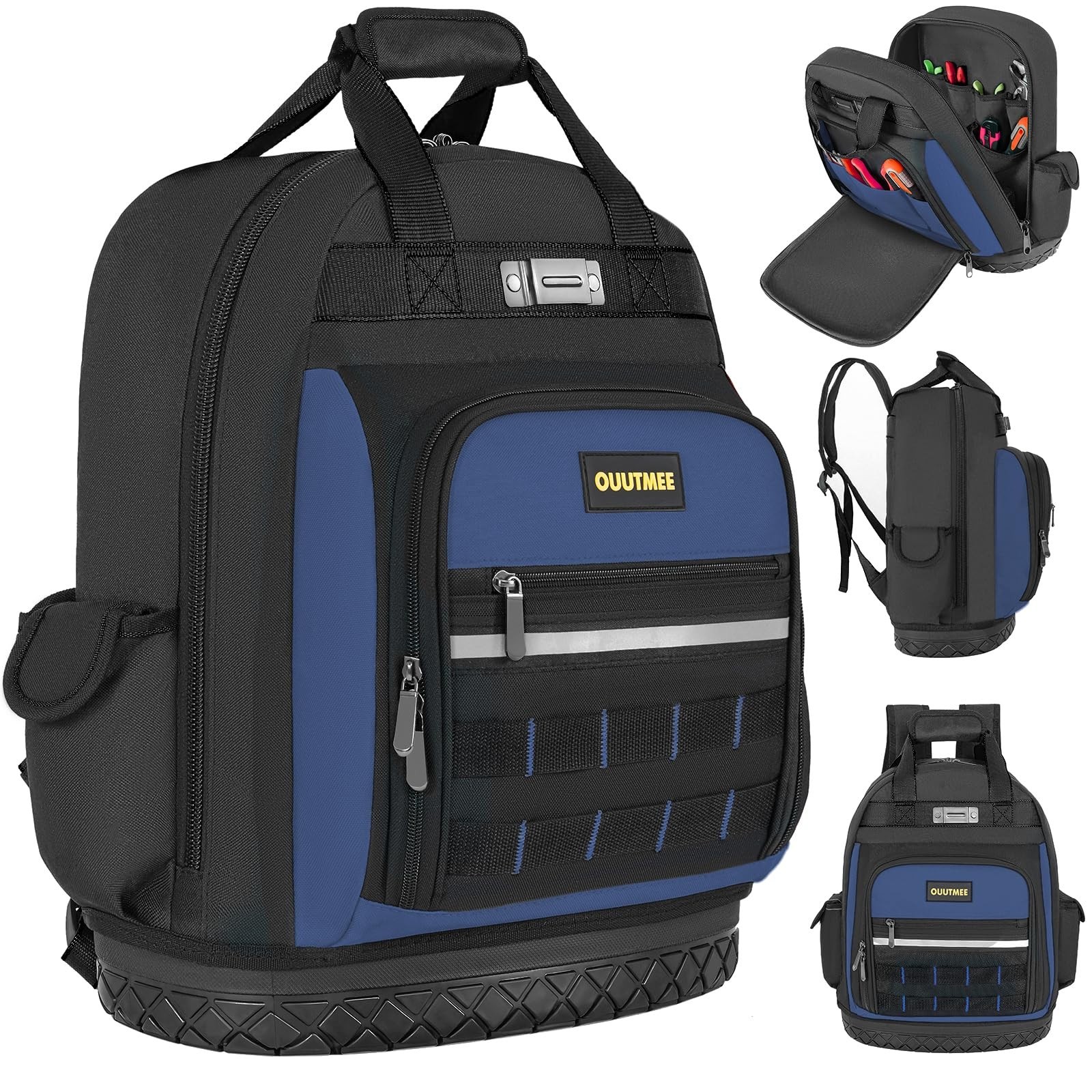 Heavy Duty Tool Backpack 17″ – Water-Resistant Multi-Pocket Bag for Electricians