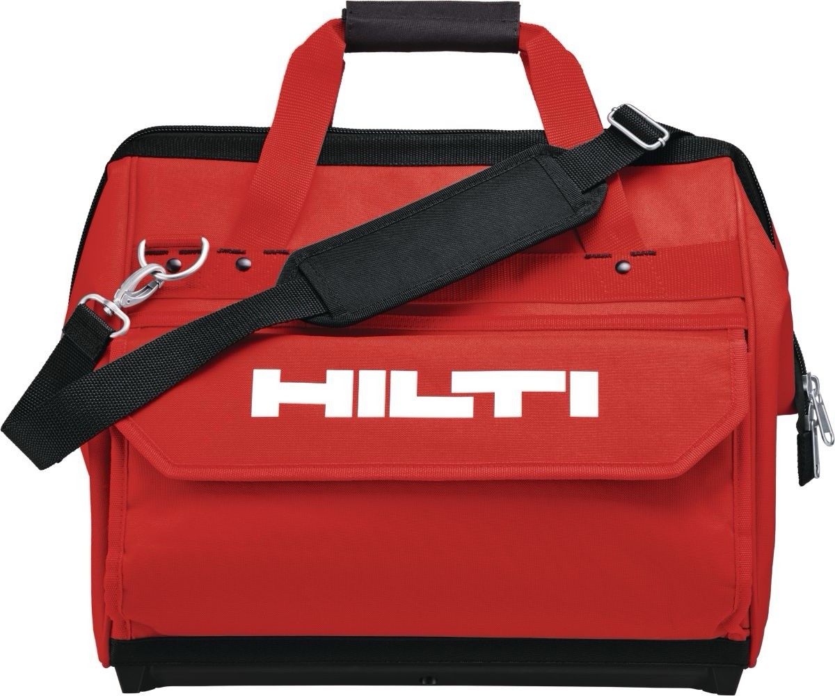 Hilti Medium Tool Bag 15.7″L x 13.4″W x 11.8″D Red w/ Padded Shoulder Strap