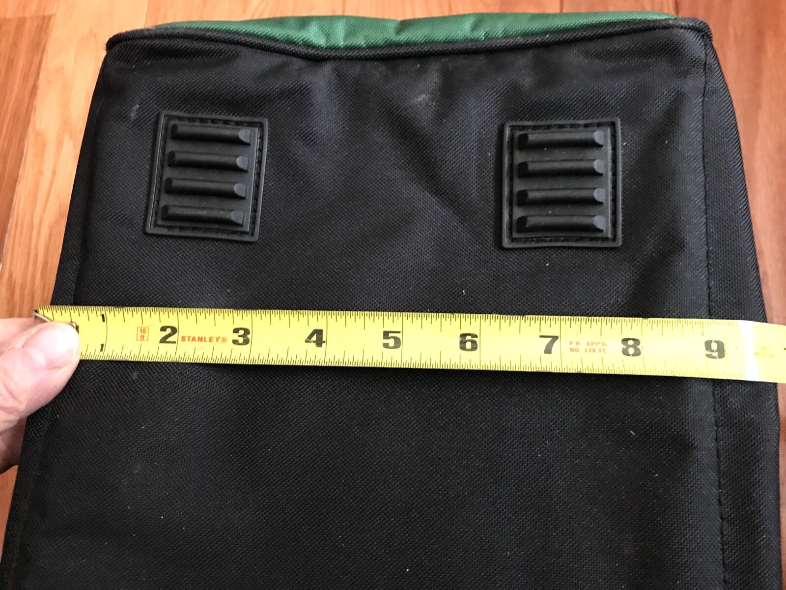 Master Force Tools Large Storage Tote Bag 6 Pockets Black Green Handles 15x10x9
