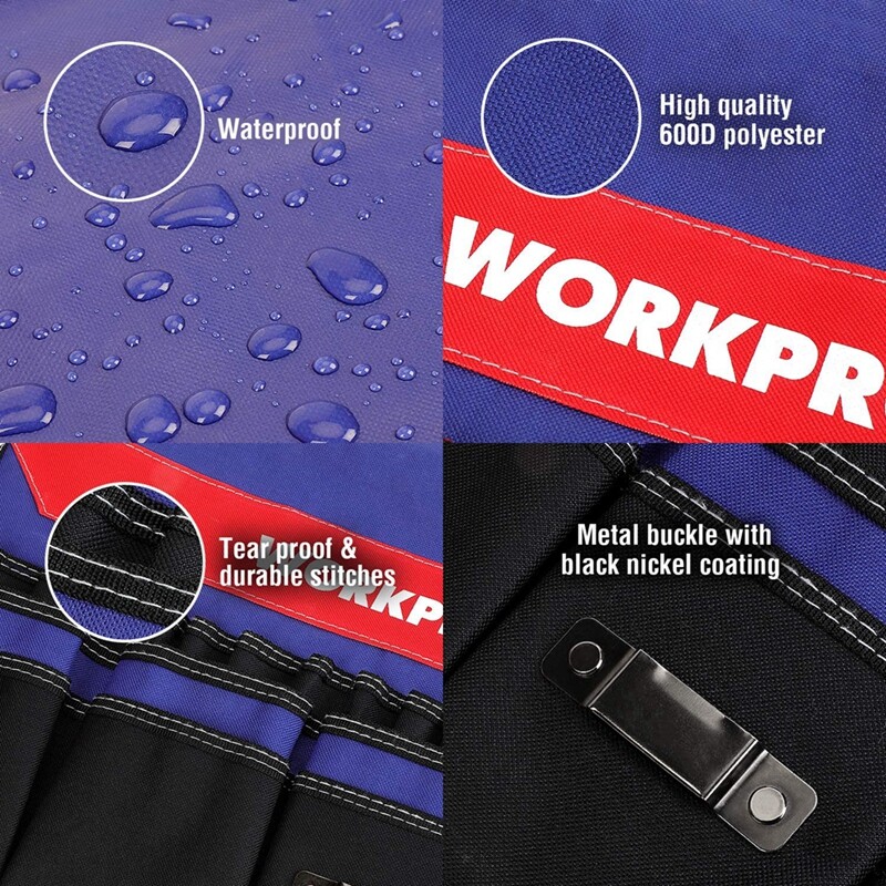 WORKPRO Bucket Tool Organizer51Pockets Fitsto3.5-5Gallon Bucket (Tools Excluded)